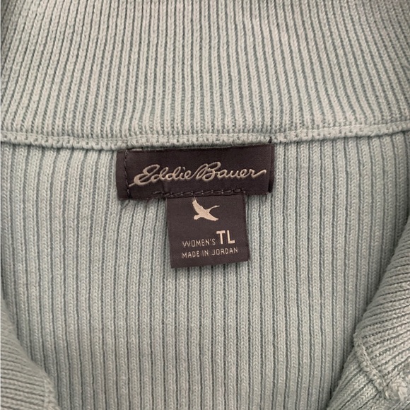 Eddie Bauer light blue button-up sweater tall in size - Picture 2 of 3